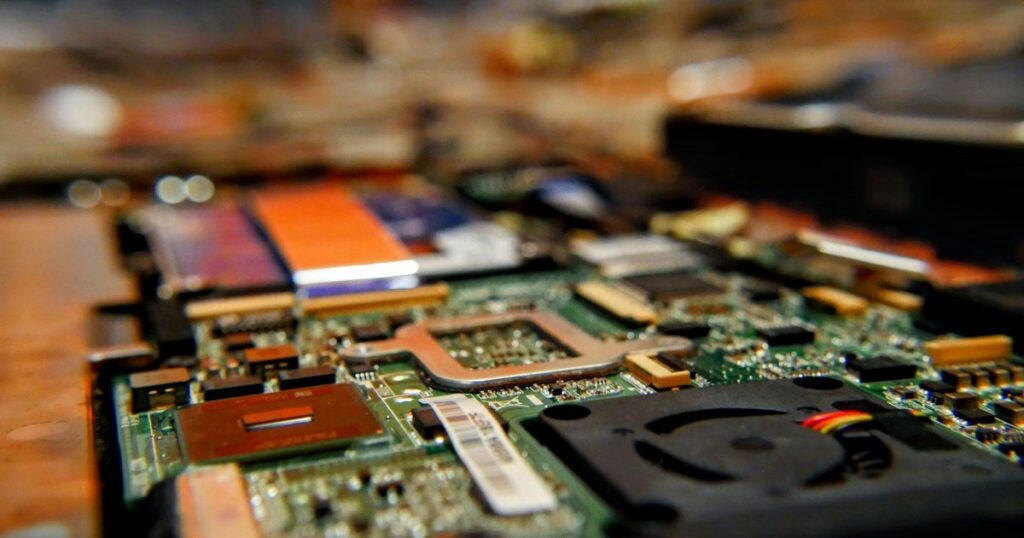Prototype circuit boards on a startup workbench
